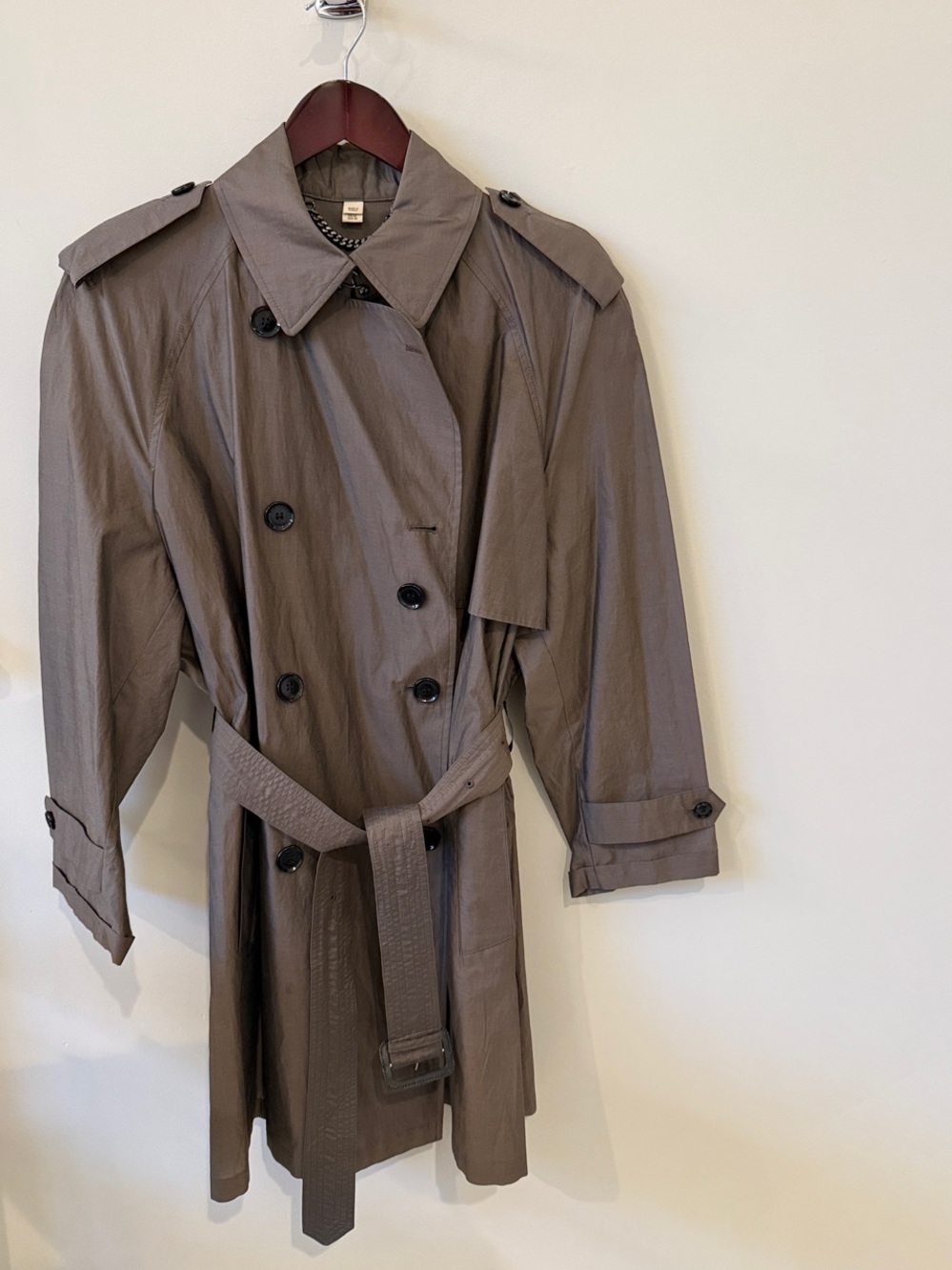 Burberry Double-Breasted Rain Trench in Taupe